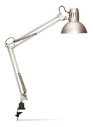 Lampe de table Study avec pied de fixation, argent