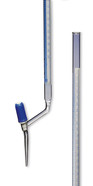 Burette avec bandes Schellbach Classe B avec robinet vanne latéral et pointeau PTFE, 50 ml