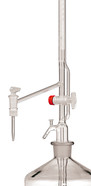 Pellet titration apparatus class AS with a glass stopcock on the side and an intermediate stopcock, clear glass (Discontinued product), 25 ml