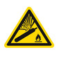 Warning symbols acc. to ISO 7010 Single label, Hot surface, Side length 100 mm