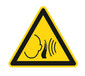 Warning symbols acc. to ISO 7010 Single label, Dangerous electrical voltage, Side length 100 mm