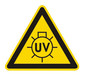 Warnzeichen praxisbewährt Einzeletikett, UV-Strahlung, Seitenlänge 100 mm