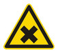 Warning symbols established individual labels, UV radiation, Side length 100 mm