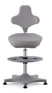 Laboratory chair Labster with ring base, grey
