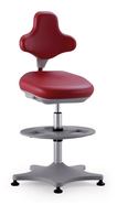 Chaise de laboratoire Labster avec repose-pieds circulaire, rouge