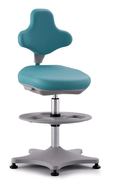 Chaise de laboratoire Labster avec repose-pieds circulaire, vert menthe