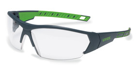 Veiligheidsbril i-works, kleurloos, antraciet/groen, 9194-175