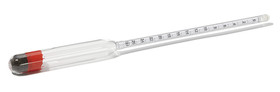 Hydrometer made from polycarbonate for measuring density, 1.020 to 1.220 g/cm³