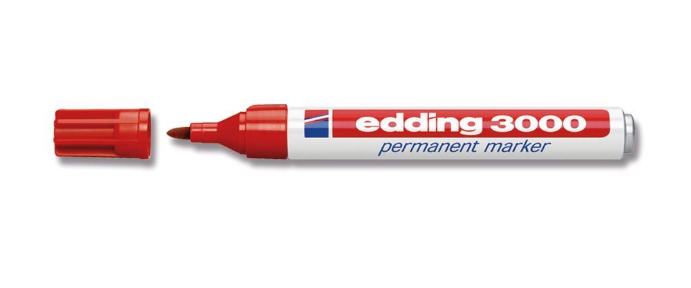 Edding 3000 Permanent Marker - marqueur permanent - rechargeable - pointe  ogive moyenne (1,5-3mm) - Schleiper - e-shop express