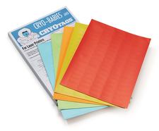 Cryogenic labels on a sheet assorted colours, 33 x 13 mm, Suitable for: 1.5/2 ml vessels