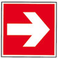 Fire safety symbol, Direction arrow, 200 x 200 mm