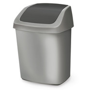 Waste disposal bin with swinging lid, 50 l