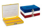 Boîte à lames porte-objets ROTILABO<sup>&reg;</sup> Couvercle à charnières, bleu