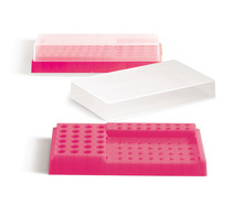 Reactievaatjesrek PCR-werkstation, neon roze