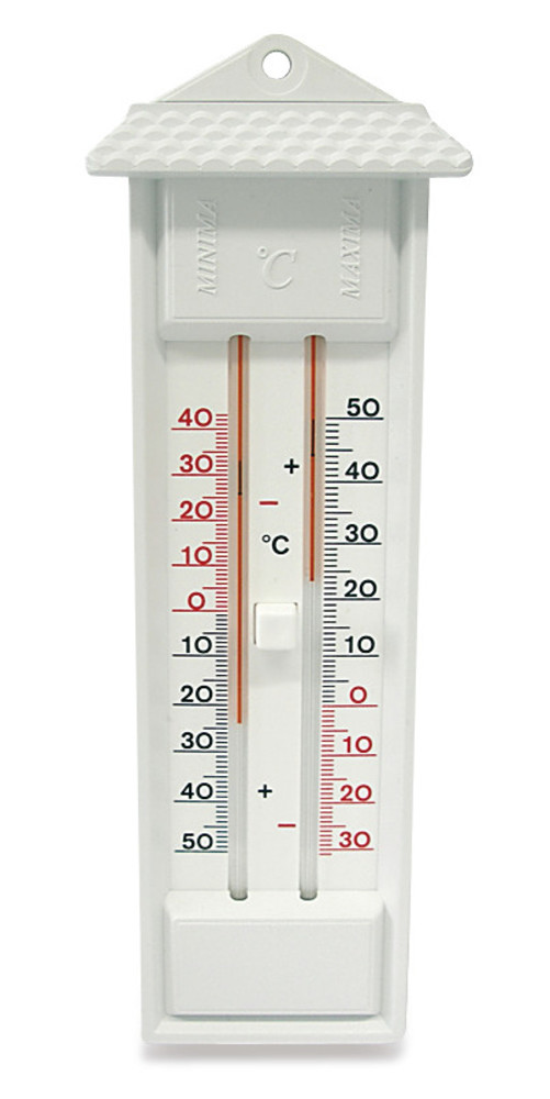 Maximum/minimum thermometer environmentally friendly, plastic, Thermometers  (inside-outside, minimum-maximum, radio-controlled), Temperature and  monitoring, Measuring Instruments, Labware