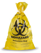Disposal bags BIOHAZARD yellow, 38 l, 400 x 780 mm