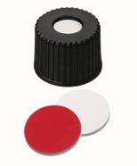 Capuchons à vis ROTILABO<sup>&reg;</sup> ND8 avec orifice, Silicone blanc / PTFE rouge, UltraClean