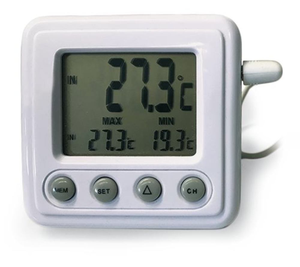 Innen-Außen-Thermometer amtlich kalibriert, Thermometer (Innen-Außen,  Min-Max, Funk), Temperatur und Überwachung, Messtechnik, Laborbedarf