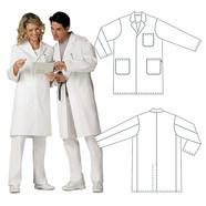 Unisex lab coat with lapel 100% cotton, Size: S, Women's size: 36/38, Men's size: 44/46