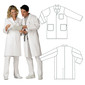Unisex lab coat with lapel Made of mixed fabric of 65% polyester, 35% cotton, Size: XXL, Women's size: 52/54, Men's size: 60/62