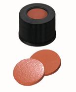 Screw caps ROTILABO<sup>&reg;</sup> ND10 with borehole, Natural rubber orange red / TEF transparent