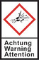 GHS hazardous substance label L 40 x W 27 mm, Flame over circle/Hazard