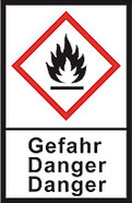 GHS-Gefahrstoffetikett L 30 x B 22 mm, Flamme/Gefahr