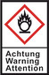 GHS hazardous substance label L 40 x W 27 mm, Burns/Hazard