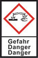 GHS hazardous substance label L 40 x W 27 mm, Flame/Hazard