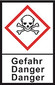 GHS hazardous substance label L 30 x W 22, Exclamation mark/Caution