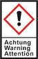 GHS hazardous substance label L 40 x W 27 mm, Flame over circle/Caution
