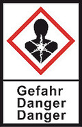 GHS hazardous substance label L 40 x W 27 mm, Health hazard/Hazard