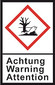 GHS hazardous substance label L 40 x W 27 mm, Exploding bomb/Caution