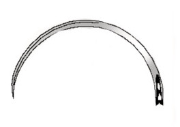 Surgical needles, fig. 11, 34 mm, 1/2 circular, rectangular