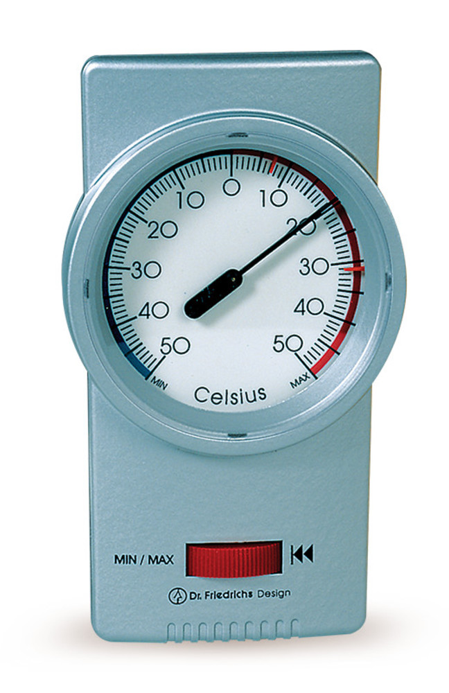 Thermomètre maxima/minima respectant l'environnement, aluminium, Thermomètres (intérieur-extérieur, min-max, radiocommandé), Température et  surveillance, Technique de mesure, Matériel de laboratoire
