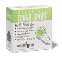 Labels Tough&nbsp;Spots&trade; on a roll round, green, 12.7 mm, Suitable for: 1,5/2 ml vessels