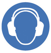 Gebotszeichen nach ISO 7010, Gehörschutz benutzen, 200 mm