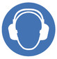 Gebotszeichen nach ISO 7010, Gehörschutz benutzen, 200 mm