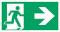 First aid and rescue signs acc. to ISO 7010 Adhesive film, long-lasting luminescence, Emergency exit, right, 200 x 400 mm