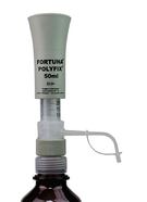 Distributeur FORTUNA<sup>&reg;</sup> POLYFIX<sup>&reg;</sup> avec ballon en verre et cylindre en verre transparent, 10-50 ml