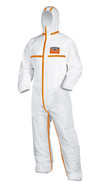 Combinaison de protection uvex 8959 type 4B, 5, 6, blanc/orange, Taille: L