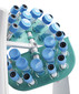 Zubehör Drehteller für Rotator Revolver Mixer, 10 Zentrifugenröhrchen 15 ml und 16 Blutentnahmeröhrchen 5/7 ml