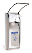 Soap and disinfectant dispenser plus With long arm lever, Suitable for: 350/500 ml bottles, 82 x 215 x 295 mm