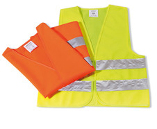 Safety vest two reflective strips, orange, Size: M-XL