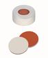 Snap ring caps ROTILABO<sup>&reg;</sup> ND11 hard version, RedRubber / PTFE beige, AGILENT quality