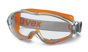 Wide-vision safety goggles ultrasonic, orange, grey, 9302-245