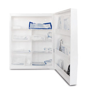 First-aid cabinet without contents made of plastic