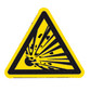 Warning symbols acc. to ISO 7010 Single label, Battery hazard, Side length 100 mm