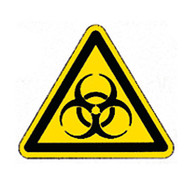 Warnzeichen nach ISO 7010 Einzeletikett, Biogefährdung, Seitenlänge 100 mm