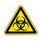 Warning symbols acc. to ISO 7010 Single label, Radioactive substances or ionising rays, Side length 200 mm